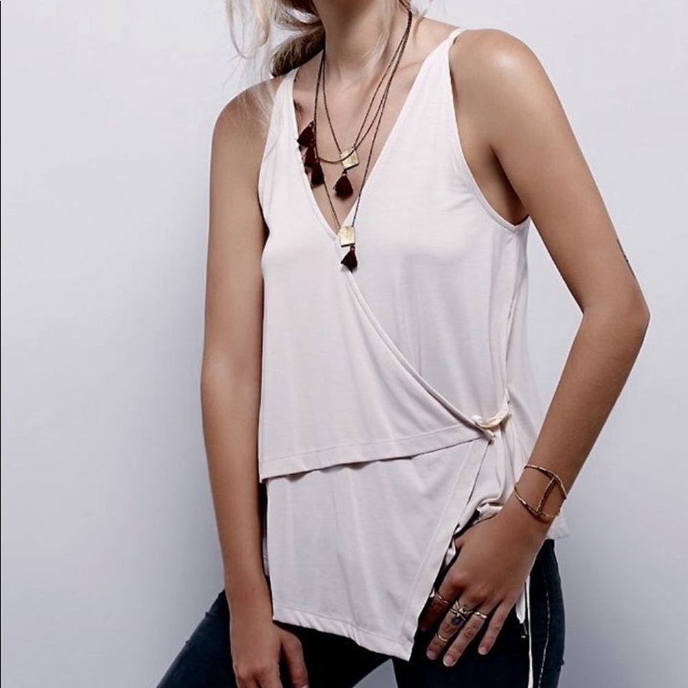Free People Faded Black Wrap Tank